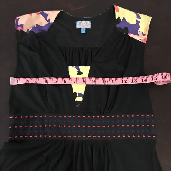 Plenty by Tracy Reese Black with Floral Print Peplum Top - Size Small - Picture 6 of 10